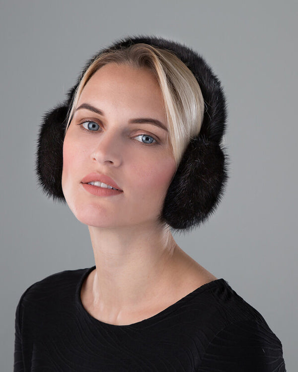 Surell Mink Fur Earmuffs With Halo Band