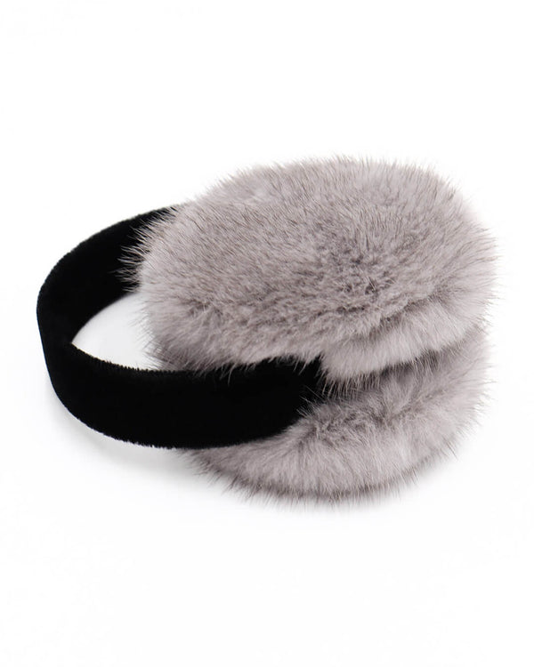Surell Mink Fur Earmuffs With Velvet Band
