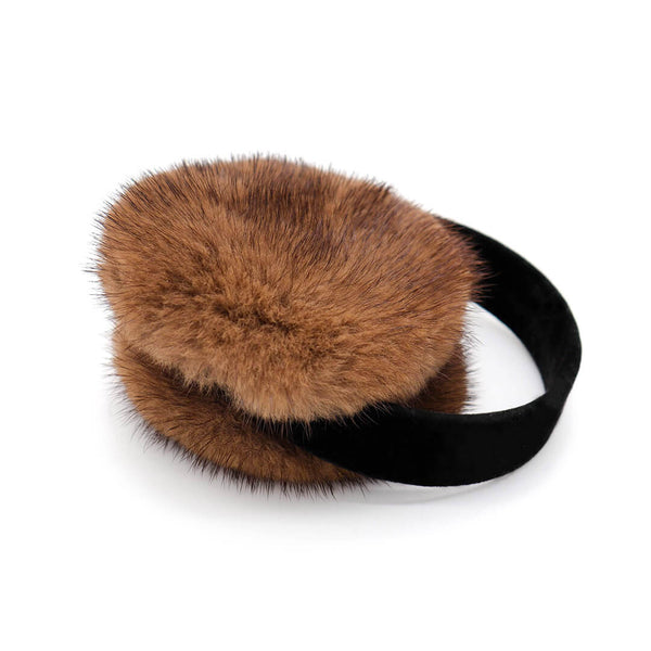 Surell Mink Fur Earmuffs With Velvet Band