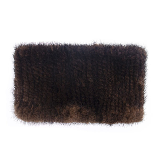 Surell Mink Fur Knit Headband/Scarf