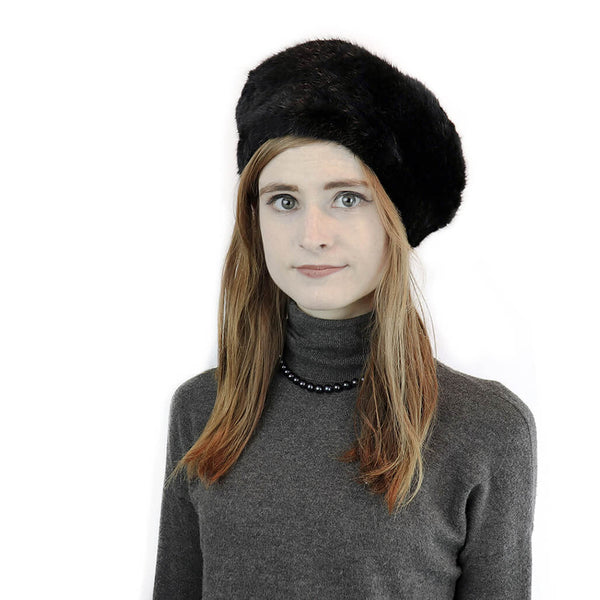 Surell Mink Knit Beret
