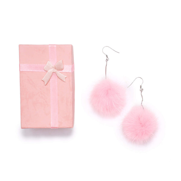 Surell Mink Pom Earrings