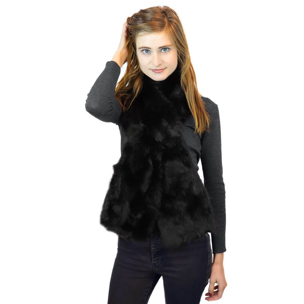 Surell Oversized Rabbit Fur Pull-Through