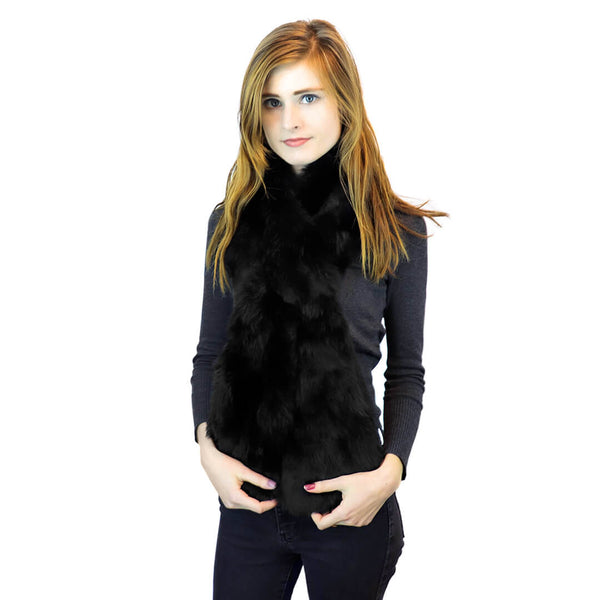 Surell Oversized Rabbit Fur Pull-Through
