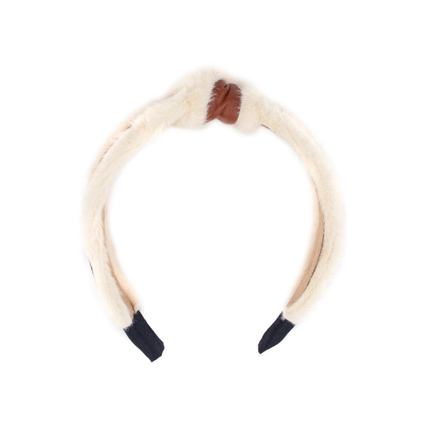 Surell Pleather Hairband With Faux Fur