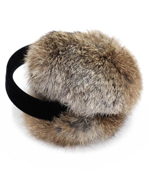 Surell Rabbit Fur Earmuffs With Velvet Band