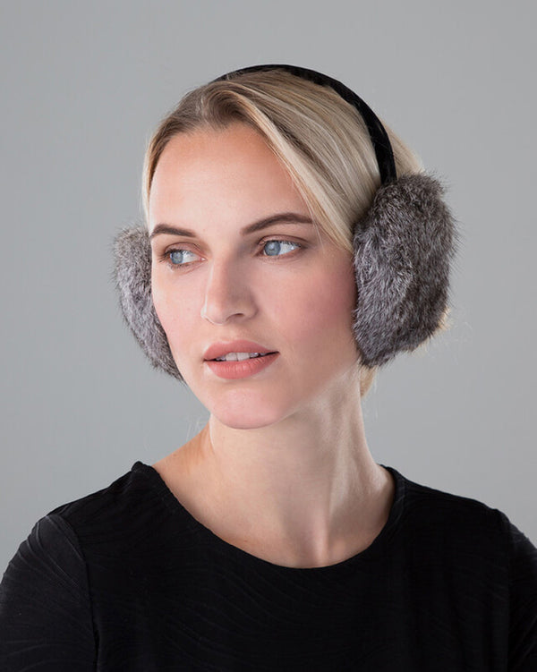 Surell Rabbit Fur Earmuffs With Velvet Band