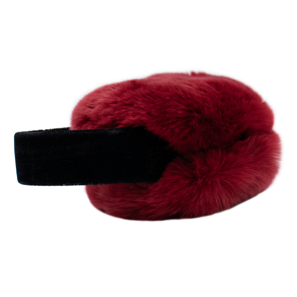 Surell Red Rex Rabbit Fur Earmuffs