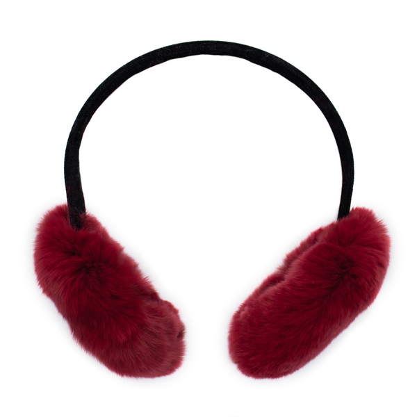 surell Red Rex Rabbit Fur Earmuffs