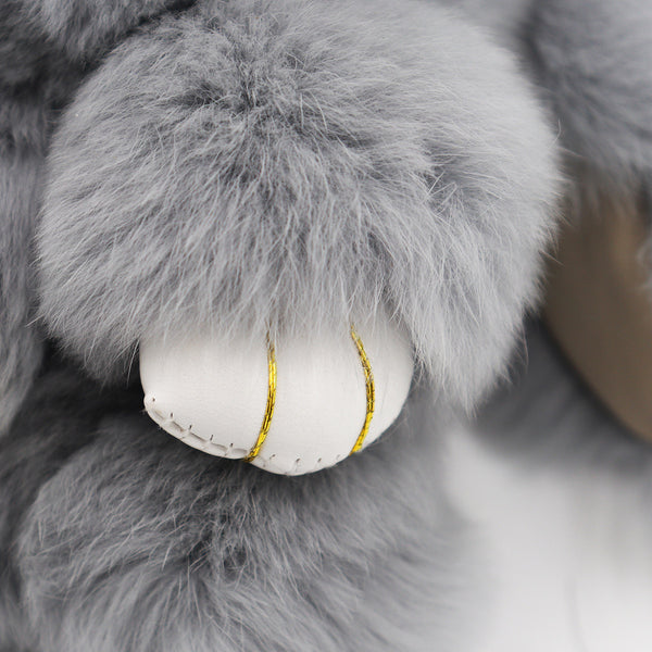 Surell Rex Rabbit Fur Bunny Keychain