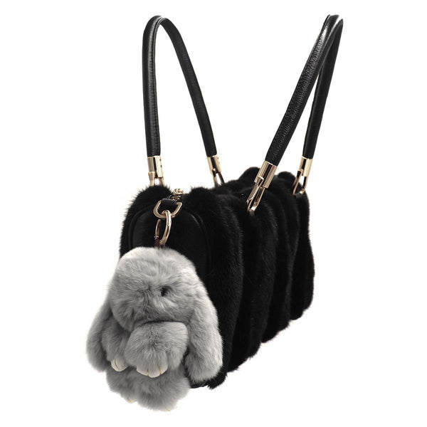 surell Rex Rabbit Fur Bunny Keychain