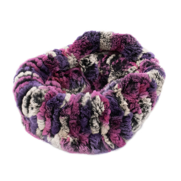 surell Rex Rabbit Fur Double Loop Infinity Scarf