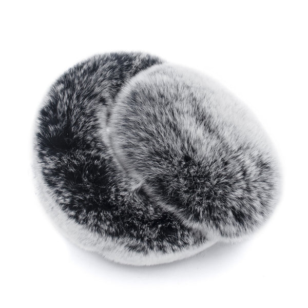 Surell Rex Rabbit Fur Earmuffs With Halo Band