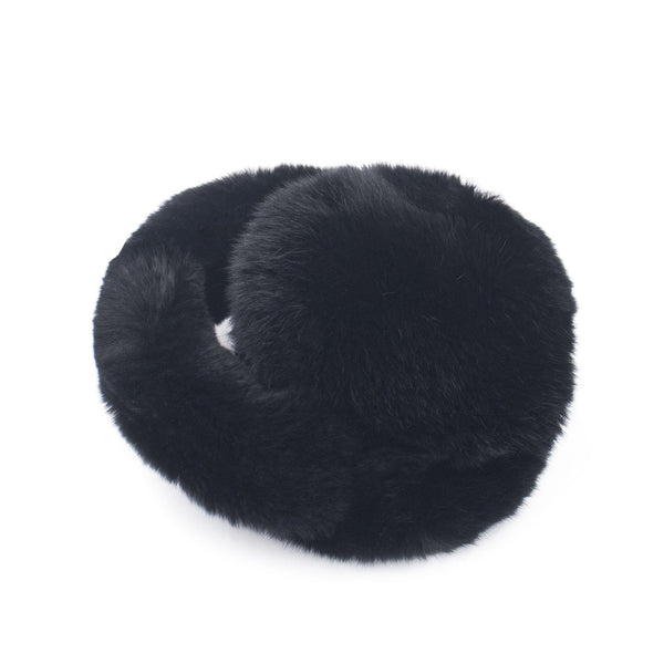 Surell Rex Rabbit Fur Earmuffs With Halo Band