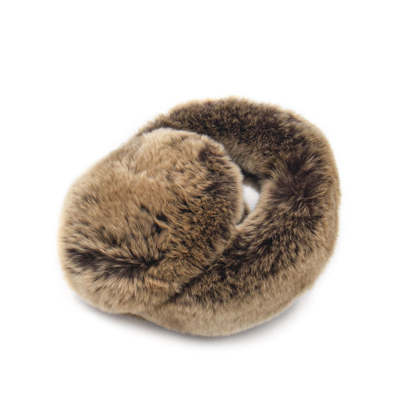 surell Rex Rabbit Fur Earmuffs with Halo Band