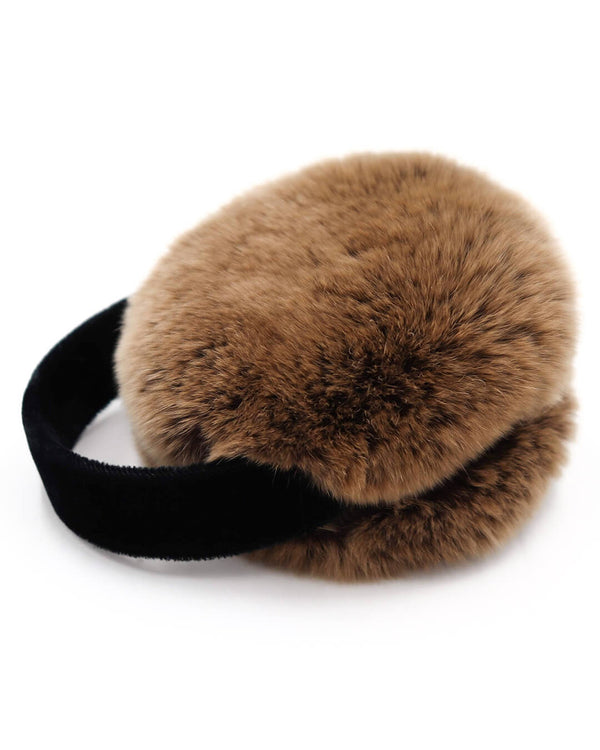 Surell Rex Rabbit Fur Earmuffs With Velvet Band
