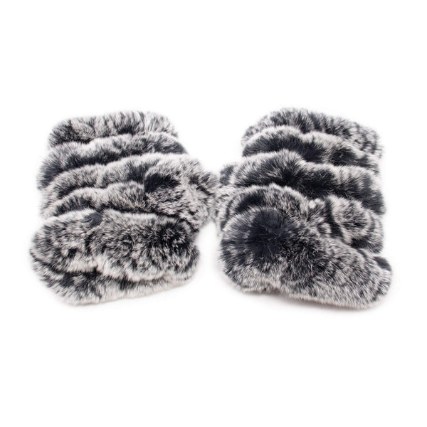 Surell Rex Rabbit Fur Fingerless Gloves