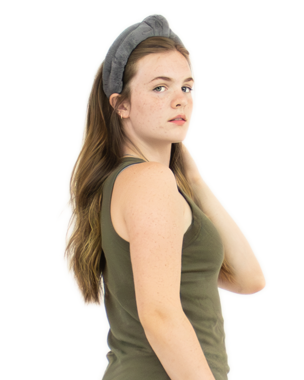 Surell Rex Rabbit Fur Hairband With Knot