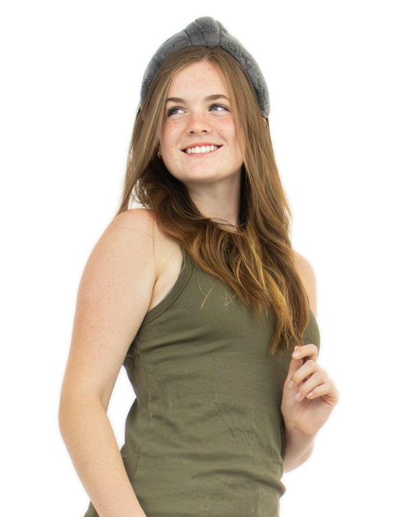 Surell Rex Rabbit Fur Hairband With Knot