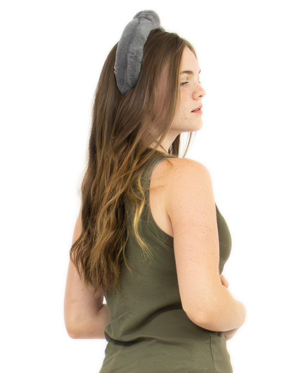 Surell Rex Rabbit Fur Hairband With Knot