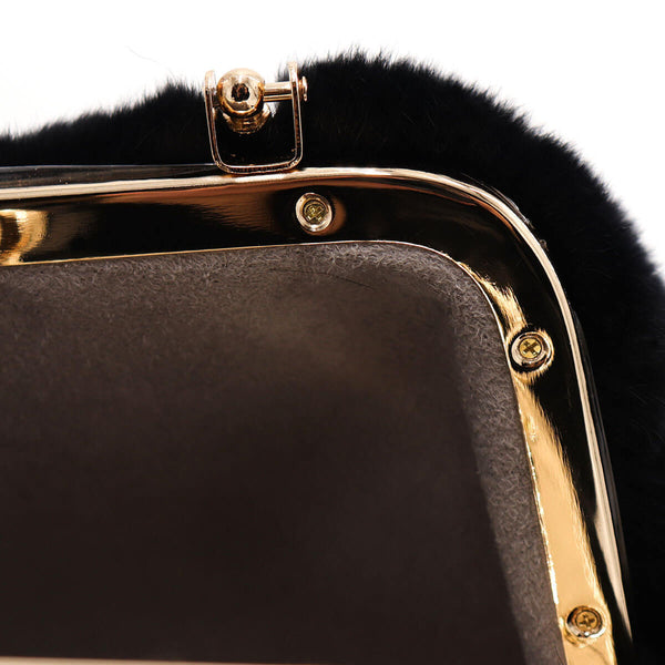 Surell Rex Rabbit Fur Handbag