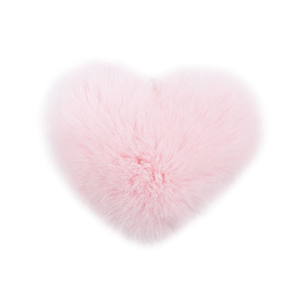 Surell Rex Rabbit Fur Heart Shaped Hair Tie