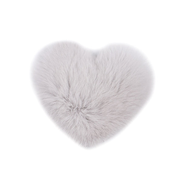 Surell Rex Rabbit Fur Heart Shaped Hair Tie