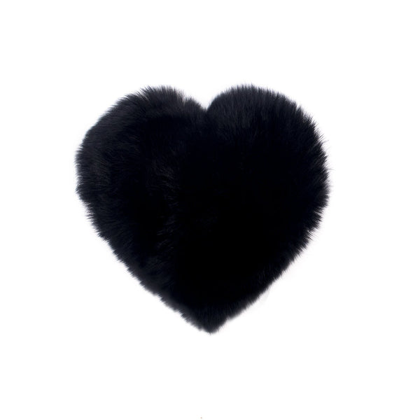 Surell Rex Rabbit Fur Heart Shaped Hair Tie