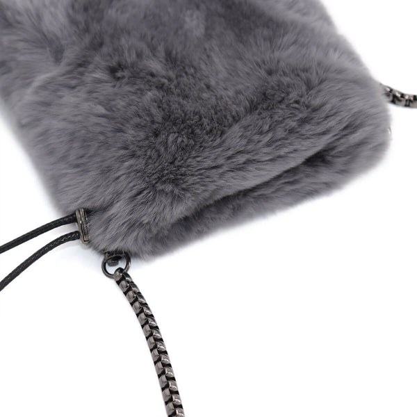 Surell Rex Rabbit Fur Mobile Bag
