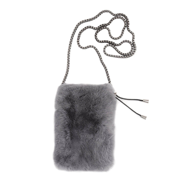 surell Rex Rabbit Fur Mobile Bag