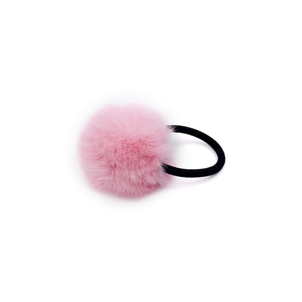 Surell Rex Rabbit Fur Pom Hair Tie