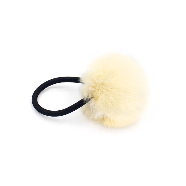 Surell Rex Rabbit Fur Pom Hair Tie