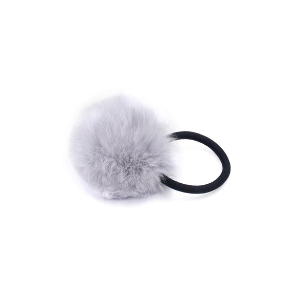 Surell Rex Rabbit Fur Pom Hair Tie