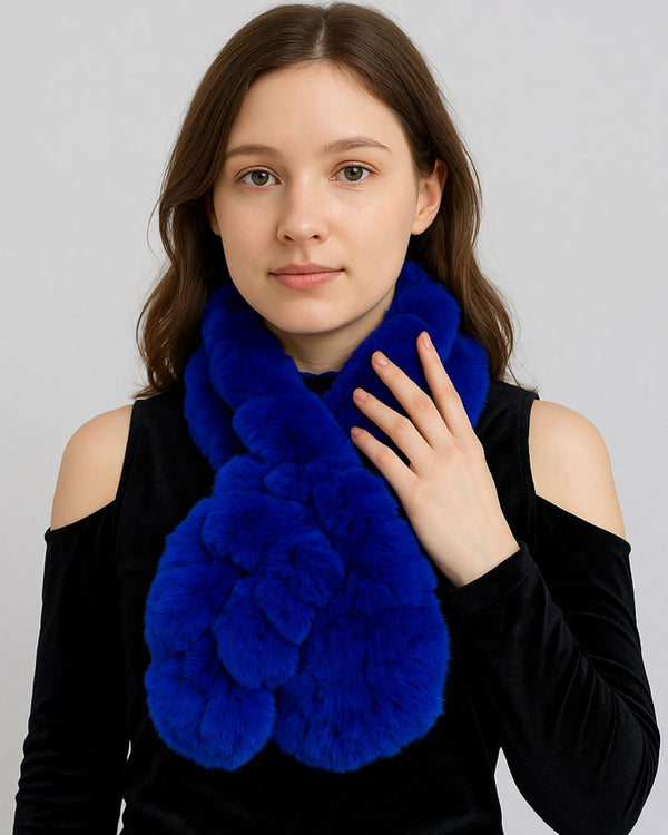 Surell Rex Rabbit Fur Ruffle Pull-Through
