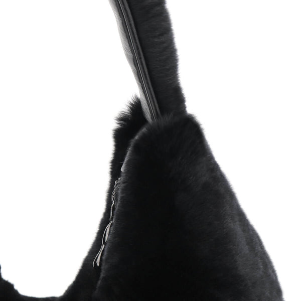 Surell Rex Rabbit Fur Shoulder Bag