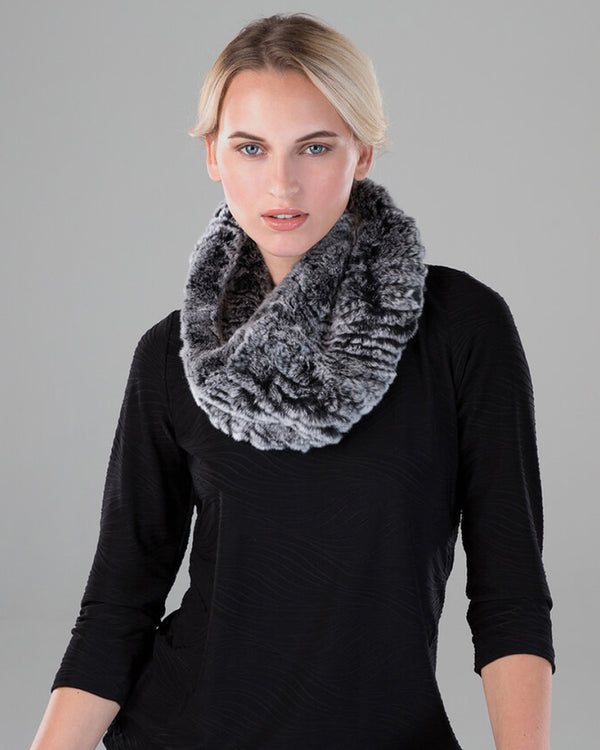 surell Rex Rabbit Fur Textile Infinity Loop