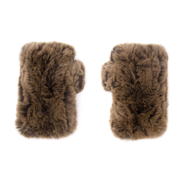 Surell Rex Rabbit Fur Texting Mittens
