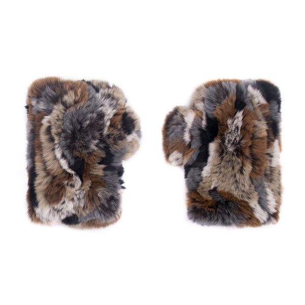 surell Rex Rabbit Fur Texting Mittens