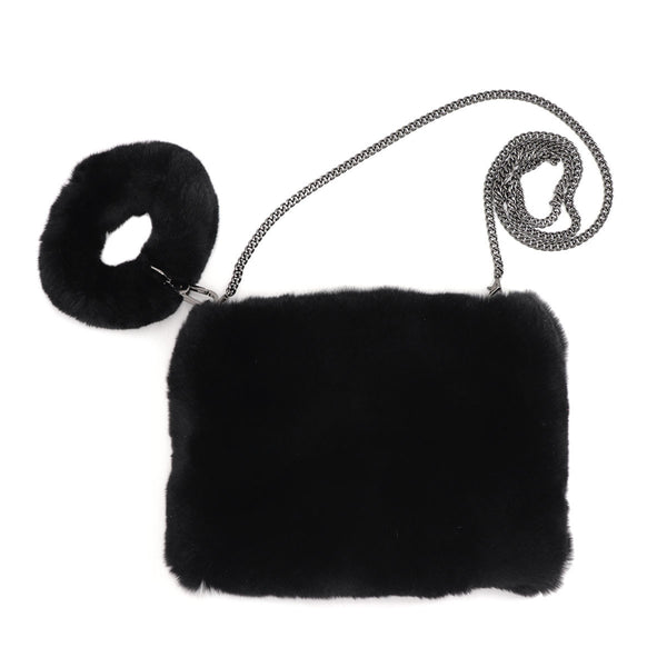 Surell Rex Rabbit Fur Wristlet
