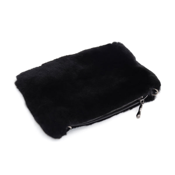 Surell Rex Rabbit Fur Wristlet