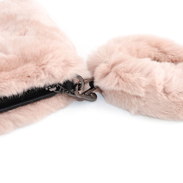 Surell Rex Rabbit Fur Wristlet