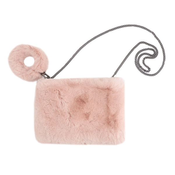 surell Rex Rabbit Fur Wristlet