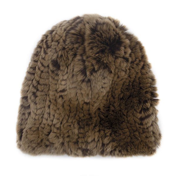 Surell Rex Rabbit Textile Knit Beanie