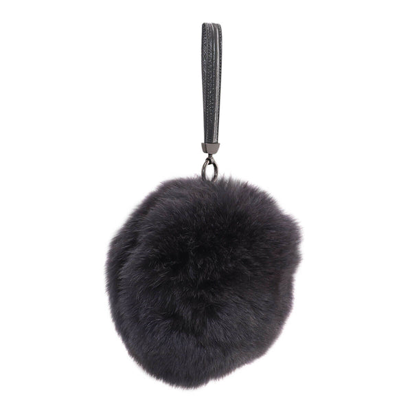 Surell Round Fox Fur Bag