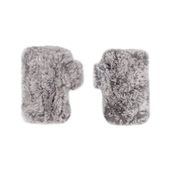 Surell Sheared Rabbit Fur Texting Mittens