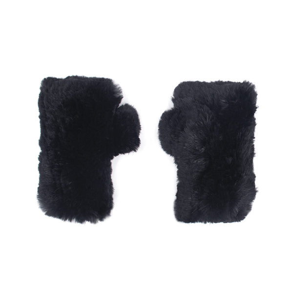 surell Sheared Rabbit Fur Texting Mittens