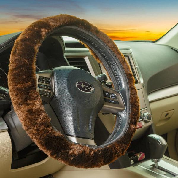 Surell Shearling Steering Wheel Cover