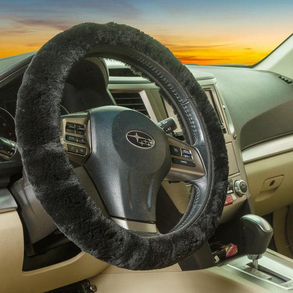 Surell Shearling Steering Wheel Cover