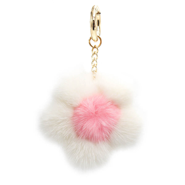Surell Small Mink Fur Flower Keychain