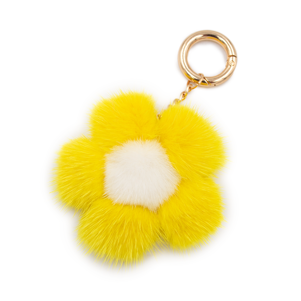 surell Small Mink Fur Flower Keychain